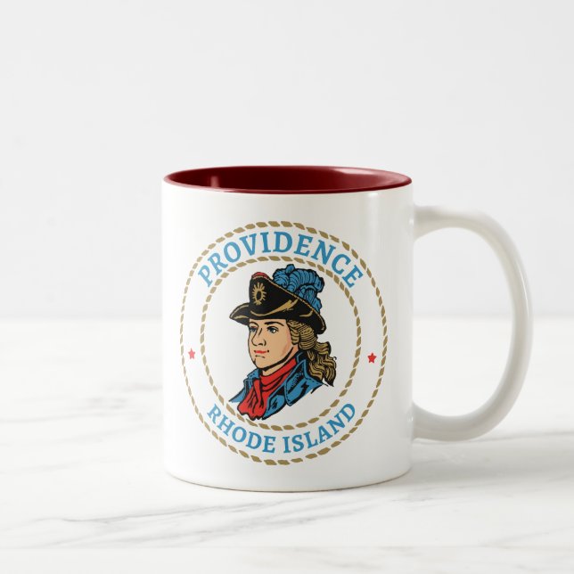 Tasse 2 Couleurs Providence Rhode Island Colonial (Droit)
