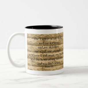 Tasse 2 Couleurs Psaume 18:2 Le Seigneur est mon rocher et ma forte