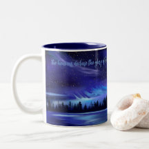 Psaume 19:1 Bible Verse Blue Northern Lights