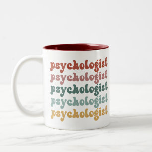 Tasse 2 Couleurs Psychologue Rétro Psychologie Étudiante Diplôme