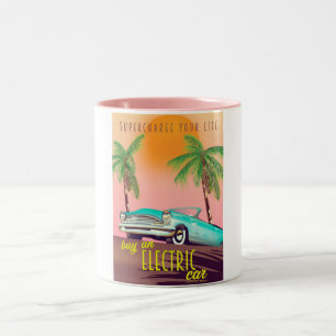 Tasse 2 Couleurs Publicité ancienne pour voiture électrique