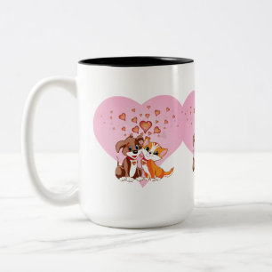 Tasse 2 Couleurs Puppy et Kitten Love