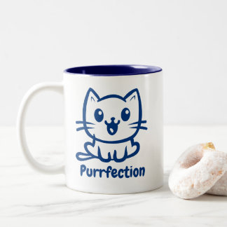 Tasse 2 Couleurs Purfection, Très Mignonne Chat Anime