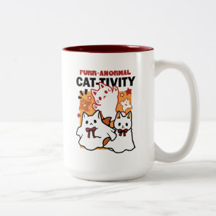 Tasse 2 Couleurs Purr-anormal Cat Cat mignonne Halloween Conception
