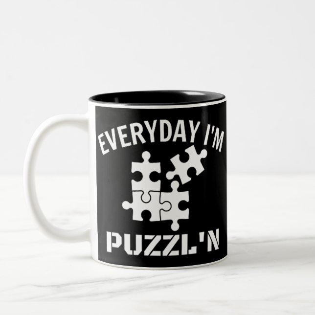 Tasse 2 Couleurs Puzzle Everyday Je suis Puzzl'n (Gauche)