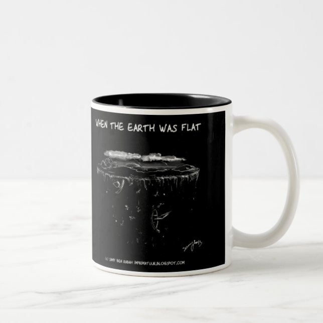 Tasse 2 Couleurs Quand la terre était plate attaquez (Droit)