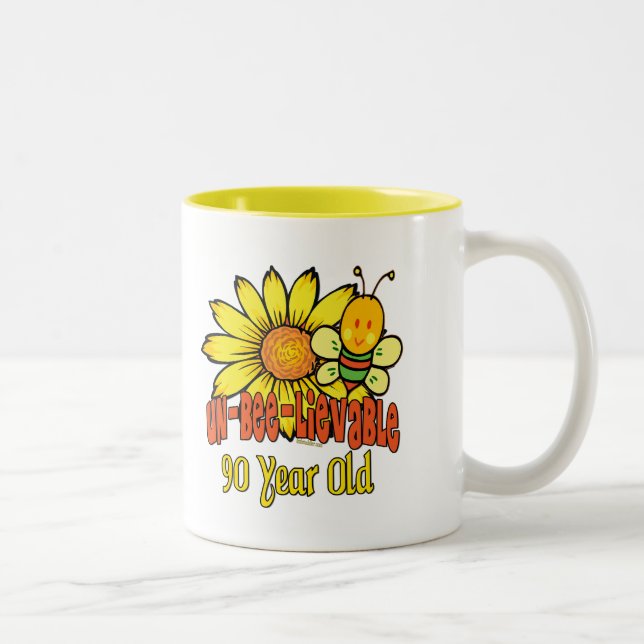 Tasse 2 Couleurs quatre-vingt-dixième anniversaire - incroyable à (Droit)