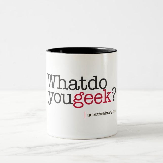 Tasse 2 Couleurs Que font vous geek ? (Centre)
