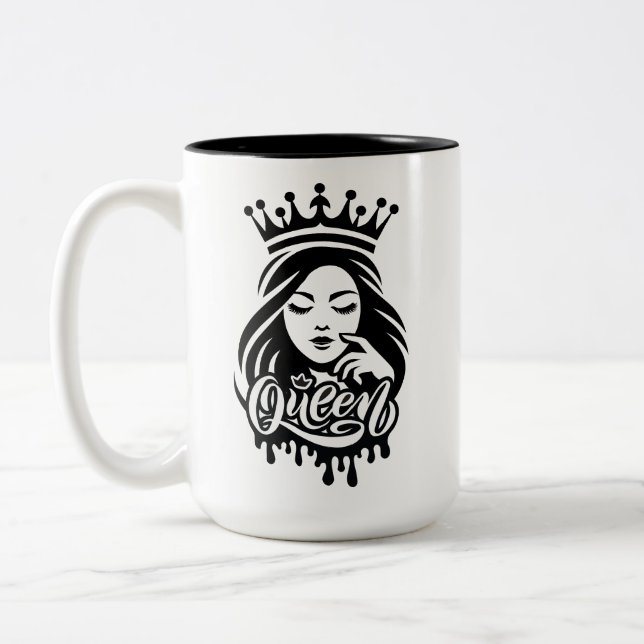 Tasse 2 Couleurs Queen Design – Elegant Royal Crown (Gauche)