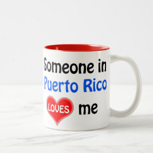 Tasse 2 Couleurs Quelqu'un à Porto Rico m'aime