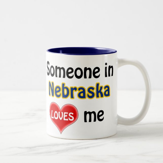 Tasse 2 Couleurs Quelqu'un au Nebraska m'aime (Droit)