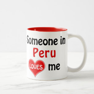 Tasse 2 Couleurs Quelqu'un au Pérou m'aime