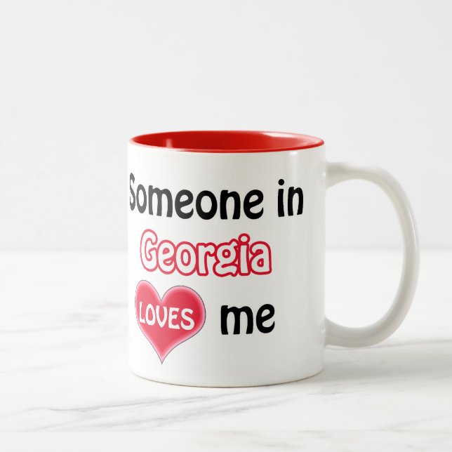 Tasse 2 Couleurs Quelqu'un en Géorgie m'aime (Droit)