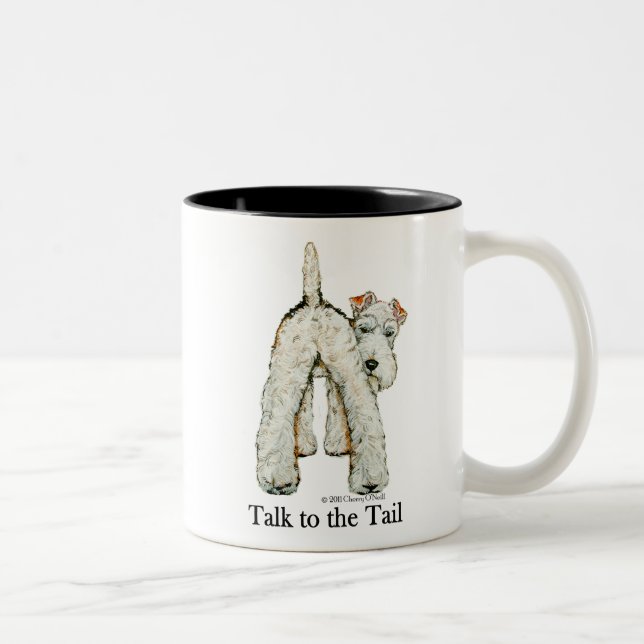 Tasse 2 Couleurs Queue de Fox Terrier de fil (Droit)