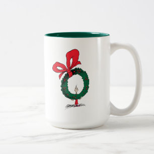 Tasse 2 Couleurs Qui regarde à travers la couronne de Noël