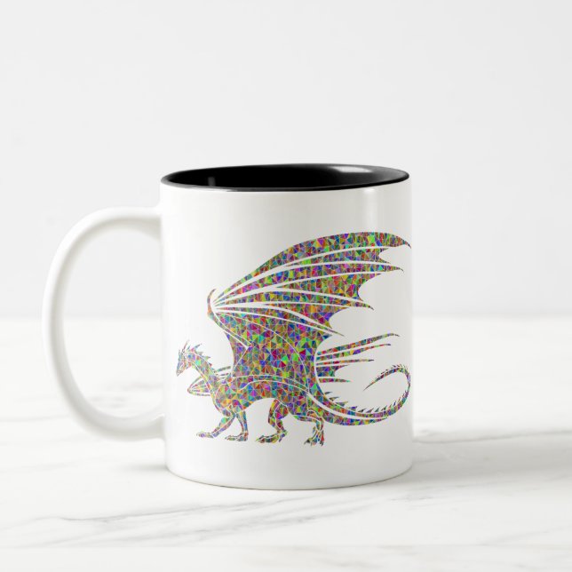 Tasse 2 Couleurs Rainbow Dragon Tribal Tattoo Idée cadeau (Gauche)
