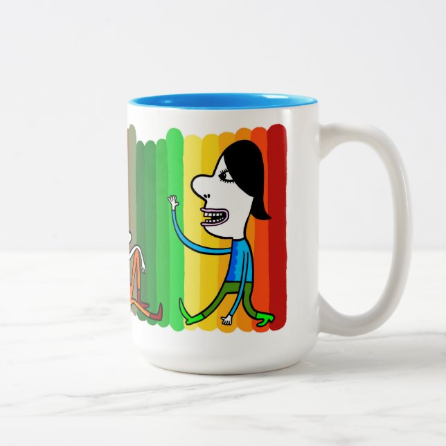 Tasse 2 Couleurs Rainbow hello (Droit)