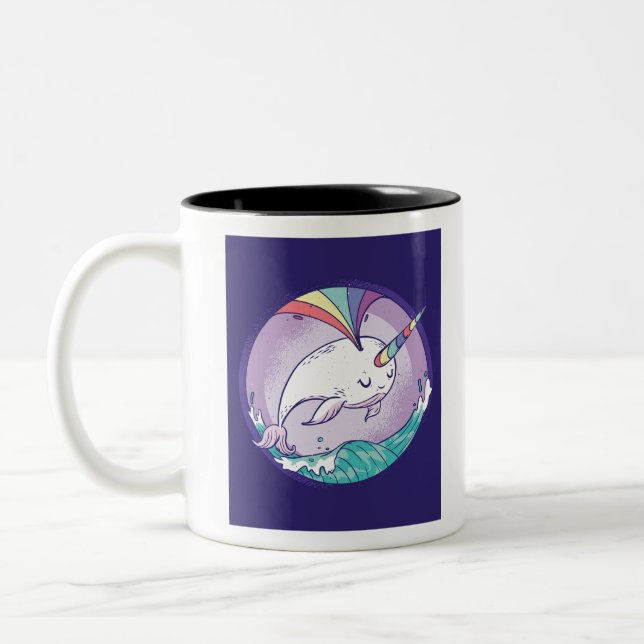 Tasse 2 Couleurs Rainbow Narwhal (Gauche)