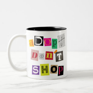 Tasse 2 Couleurs ransom note adopter ne pas acheter