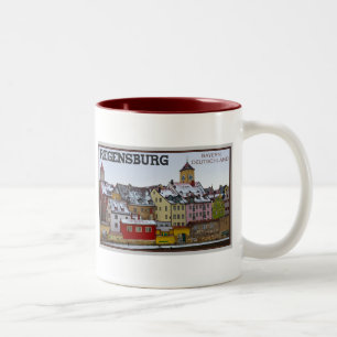Tasse 2 Couleurs Ratisbonne - hiver le long du Donau