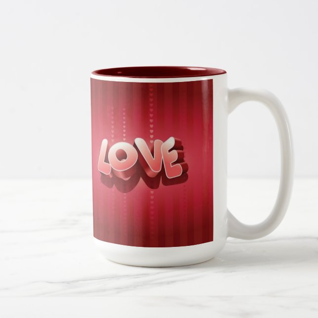 Tasse 2 Couleurs Rayures d'amour (Droit)