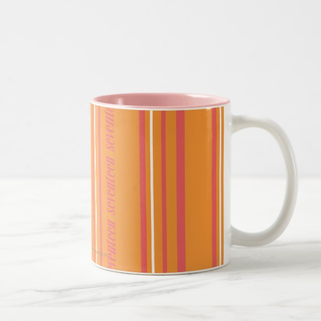 Tasse 2 Couleurs Rayures minces oranges (Droit)