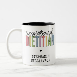 Tasse 2 Couleurs RD multicolore de diététiste enregistré sur mesure