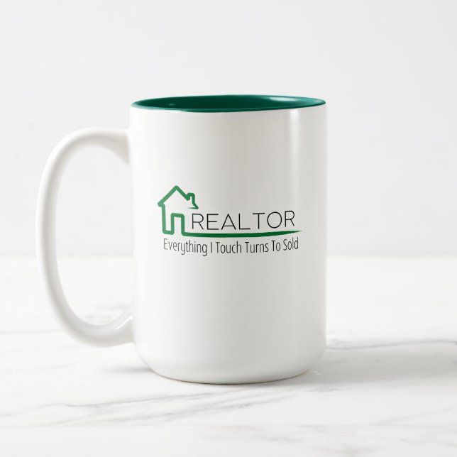 Tasse 2 Couleurs Realtor - Tout Ce Que Je Touche Se Transforme En B (Gauche)