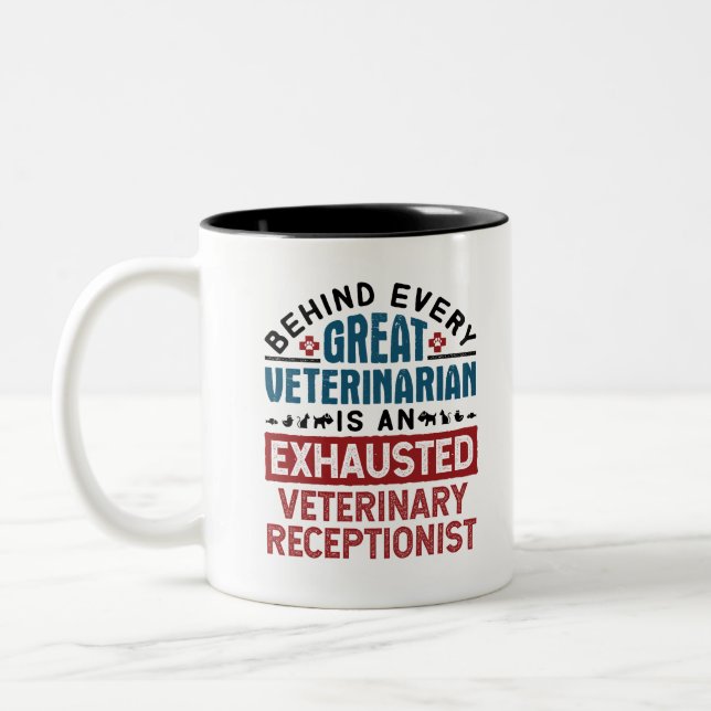 Tasse 2 Couleurs Réceptionniste vétérinaire épuisé (Gauche)