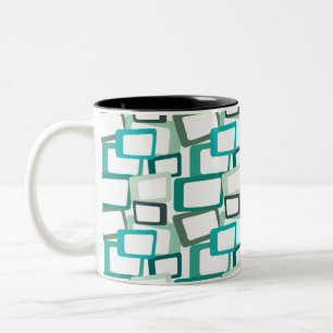Tasse 2 Couleurs Rectangles modernes du milieu du siècle