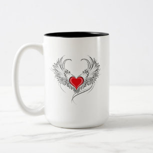 Tasse 2 Couleurs Red Angel Coeur avec ailes