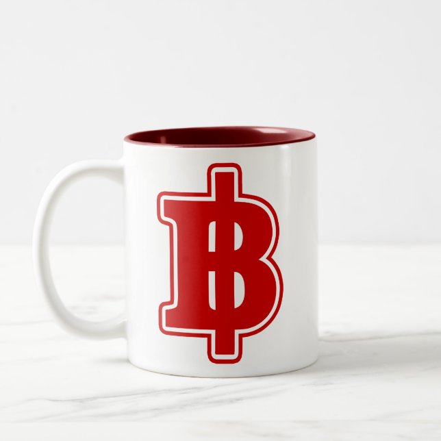 Tasse 2 Couleurs RED BAHT SIGNER ฿ Thai Money Devise ฿ (Gauche)