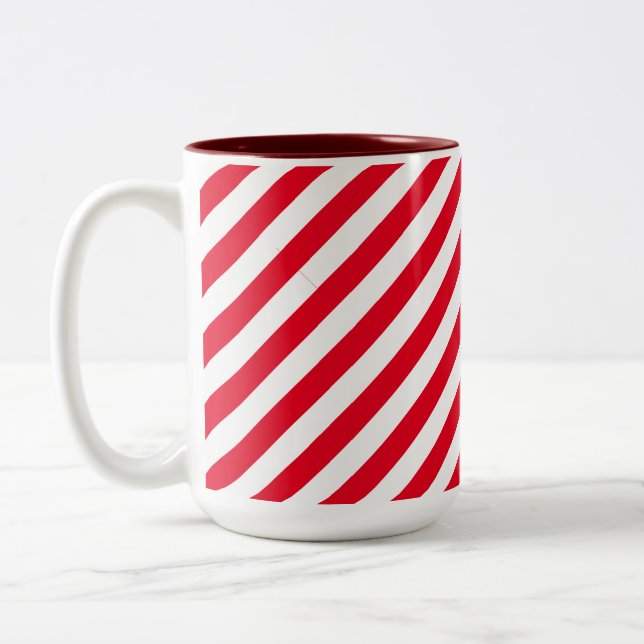 Tasse 2 Couleurs Red Candy Christmas Stripe (Gauche)
