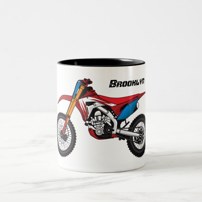 Tasse 2 Couleurs Red dirt bike motorcycle (Centre)