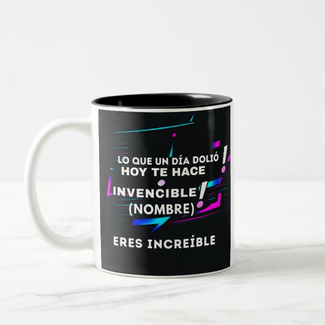TASSE 2 COULEURS REGALO PERSONALIZADO(NOMBRE)ERES INVENCIBLE (Gauche)