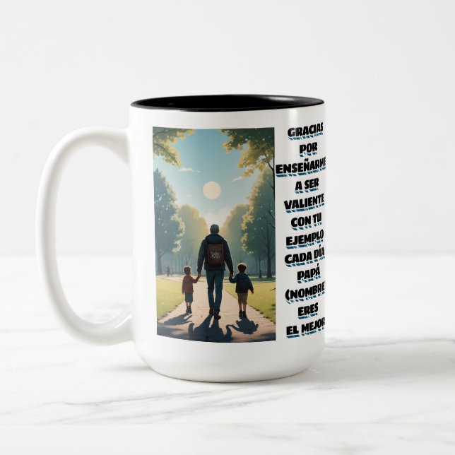TASSE 2 COULEURS REGALO PERSONALIZADO PARA PAPA (NOMBRE) (Gauche)