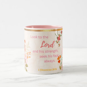 Tasse 2 Couleurs Regarde le Seigneur pour la force
