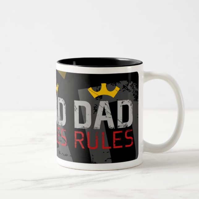 Tasse 2 Couleurs RÈGLES de PAPA (meilleure récompense (Droit)