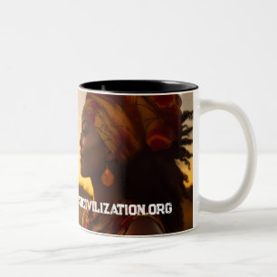 TASSE 2 COULEURS REINE AFRICAINE SUR LES PLAINS AFRICAINES