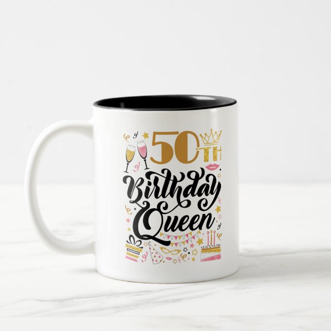 Tasse 2 Couleurs Reine du 50e anniversaire (Gauche)
