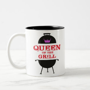Tasse 2 Couleurs Reine Du Grill, Rouge Couronne Rose