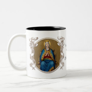 Tasse 2 Couleurs Religieux Vierge Marie Catholique Regina Coeli