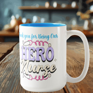 Tasse 2 Couleurs Remerciement Mignon Infirmière Blues Typographie P