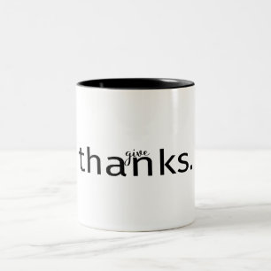 Tasse 2 Couleurs Remercier la typographie Musique