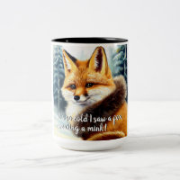 Renard drôle dans un Mink Nouvel An