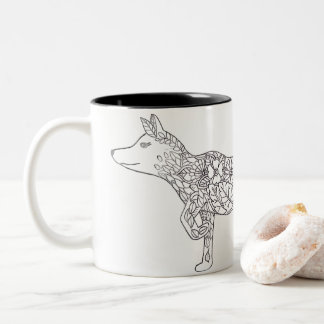 Tasse 2 Couleurs Renard Fleur