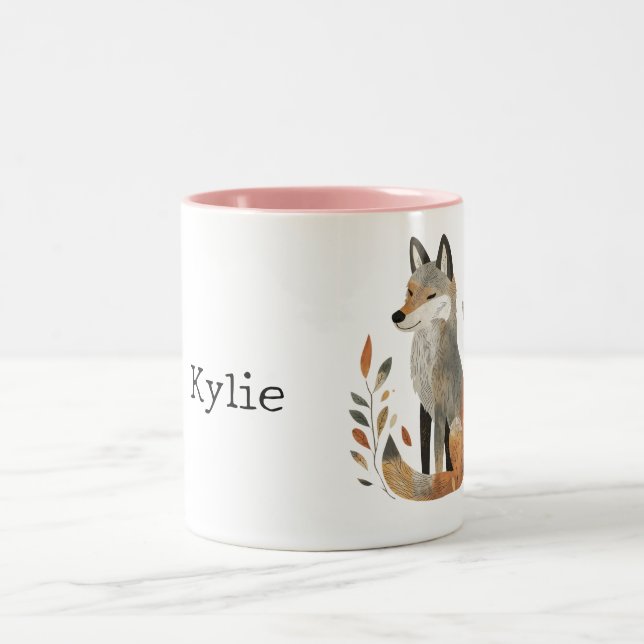 Tasse 2 Couleurs Renard gris orange (Centre)