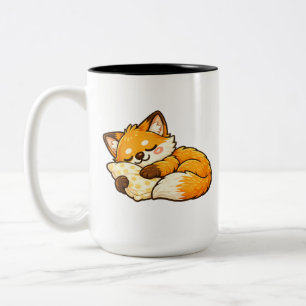 Tasse 2 Couleurs Renard Mignon Endormi au Chaud