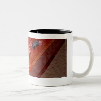 Tasse 2 Couleurs Rendu microscopique d'une infection de sang