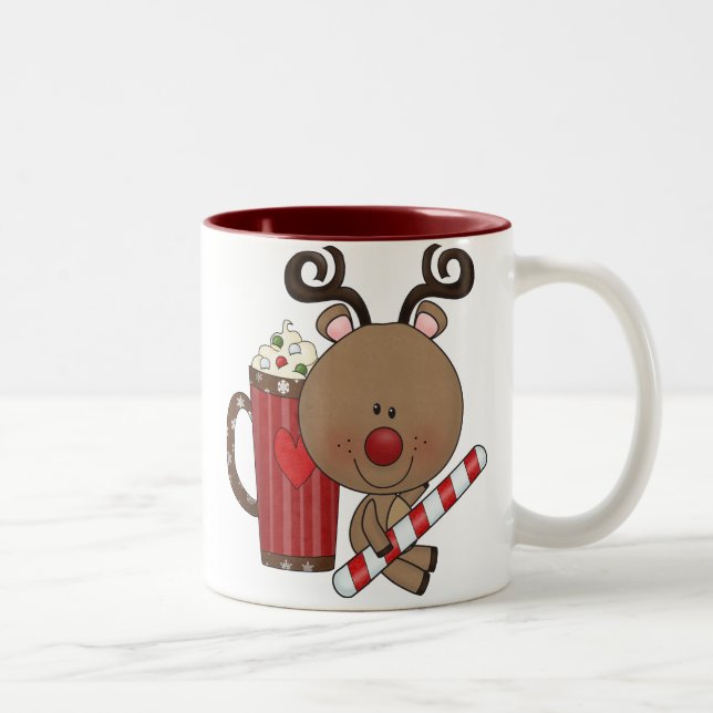 Tasse 2 Couleurs Renne de Rudy avec du cacao (Droit)